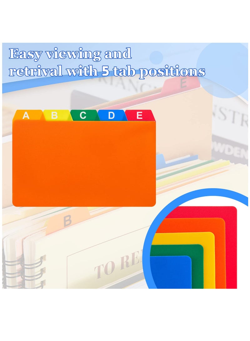 50 Pieces Index Card Guide Set Alphabet Sticker Index Card Dividers Self Adhesive Number Stickers Index Card Dividers with Tabs for Office Business Classroom Products (Assorted Color, 3 x 5 Inch) - Image 2